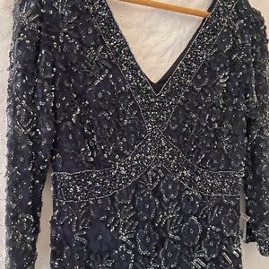 🟢NWOT Pissarro Nights Navy Beaded Dress 💙💃🏽💕